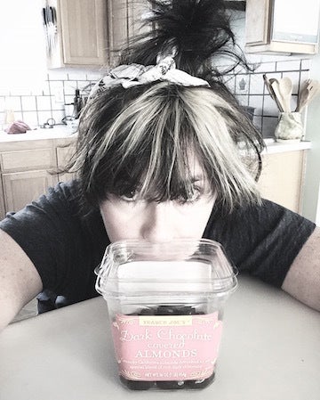 <p>The author getting her chocolate buzz on...</p>