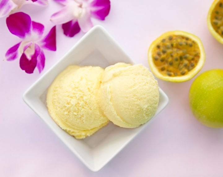 <p>Lilokoi ice cream on Virgin America.</p>
