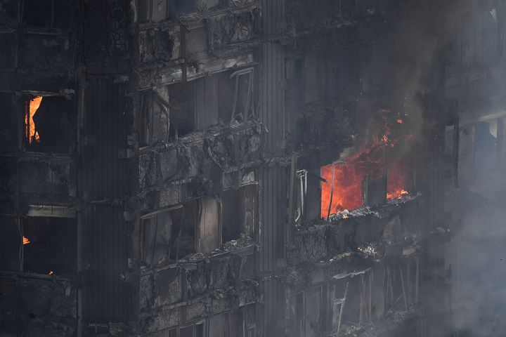 The 24-storey building caught fire in the early hours of Wednesday morning 