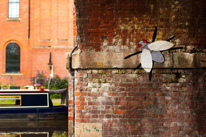 <p>Lucy Sparrow’s earlier foray into Street Art with a piece of “graffelti” in Manchester, 2012. (photo ©Lucy Sparrow)</p>
