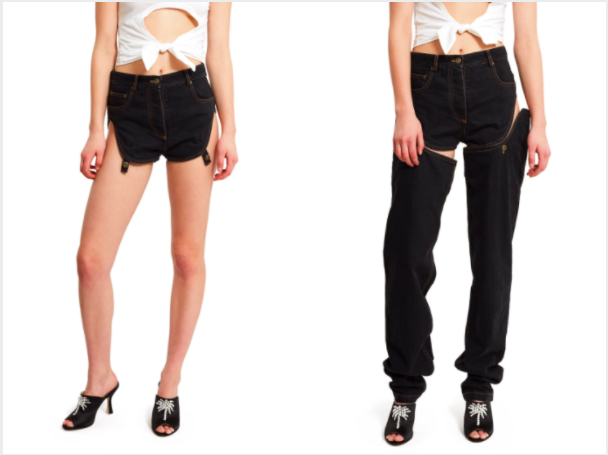 There are two ways to wear the jeans.