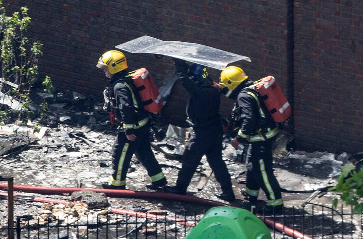 Firefighters at the scene.