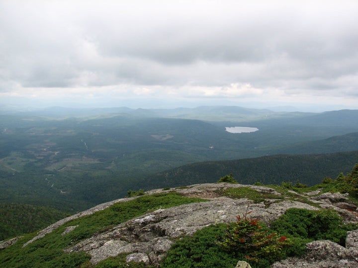 A view of the 8,700 acres of working forestland surrounding Success Pond in Northeastern New Hampshire from the Goose Eye Mou