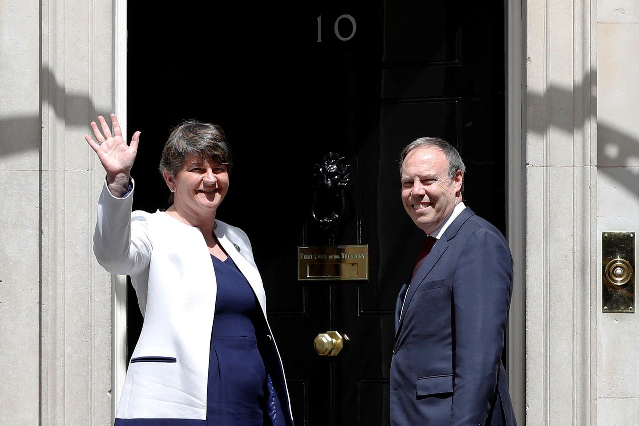 DUP leader Arlene Foster and the party's Westminster leader Nigel Dodds held talks about the deal at Downing Street