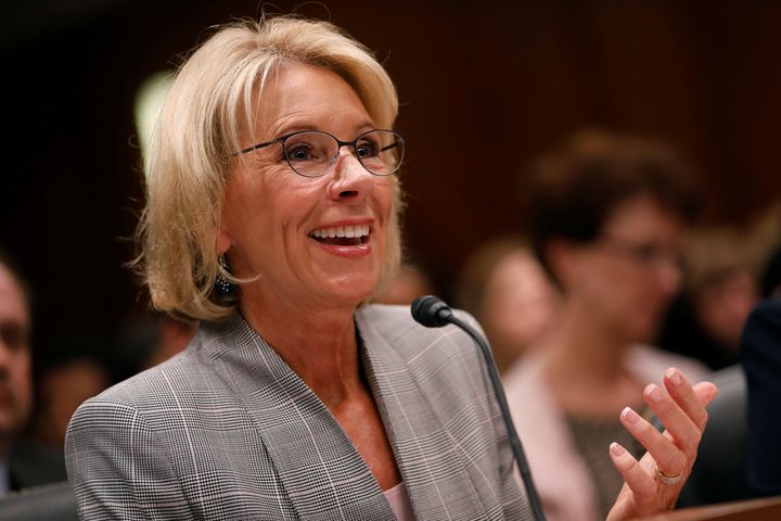 Education Secretary Betsy DeVos testifies before the Labor, Health and Human Services, Education, and Related Agencies subcommittee of the Senate Appropriations Committee on Capitol Hill in Washington, D.C. June 6, 2017.