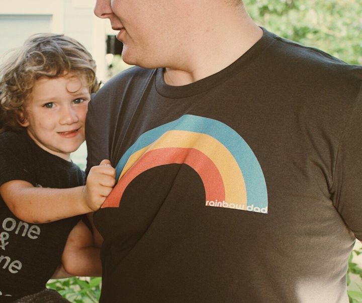 Bryn Huntpalmer designed a shirt for "rainbow dads."