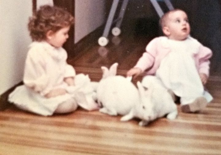 Easter, 1988. Alicia (left) and Jessica (right).
