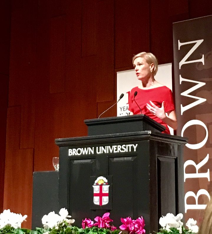 Cecile Richards, President of Planned Parenthood, speaks to alumnae at Brown University