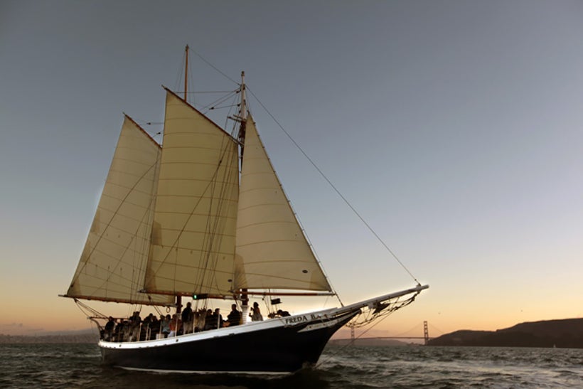 The Schooner Freda B, a historic ship based in San Francisco, is one of 25 vessels in Tacoma for the Festival of Sail June 15