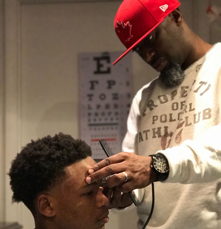 Kilpatrick does his cuts at the teen center. 