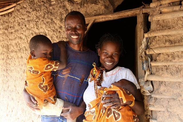 Smiling family in Mozambique