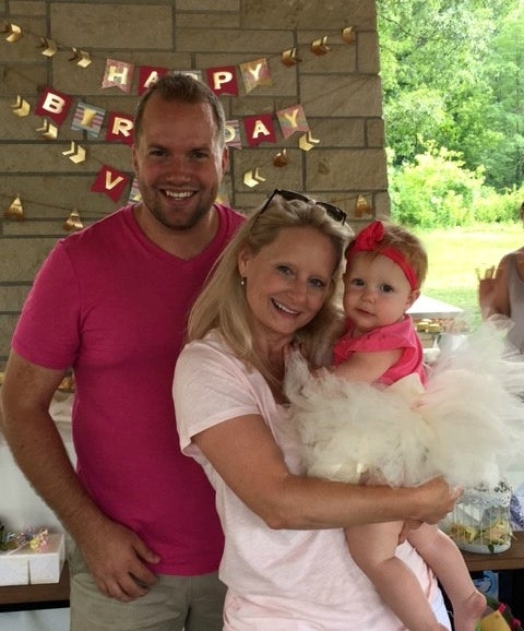 Richmond, Nancy and Avaya at the girl's first birthday party, on June 10.