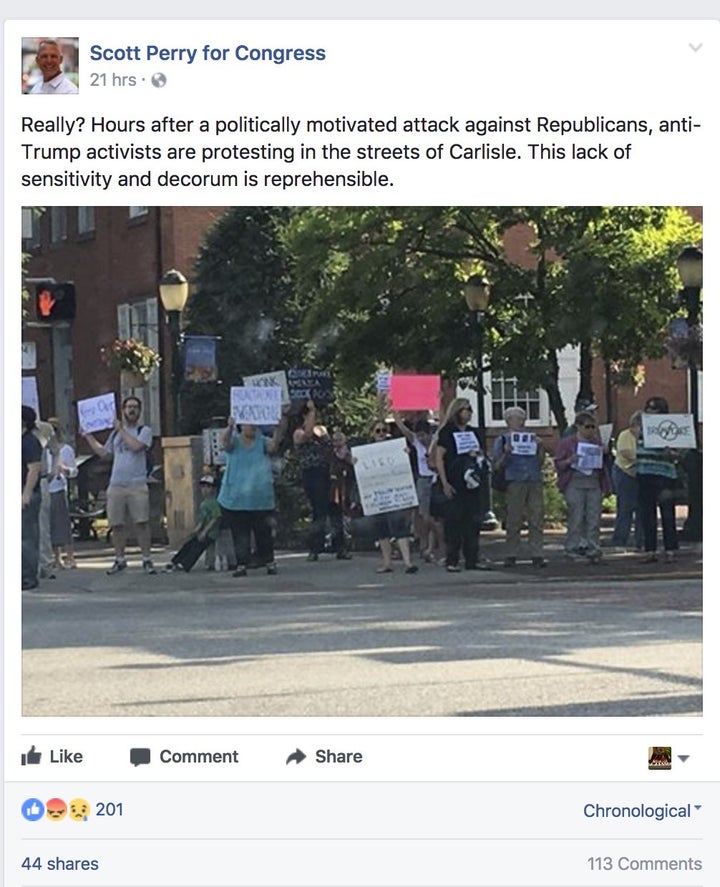 <p>June 14, 2017 post by Scott Perry for Congress</p>