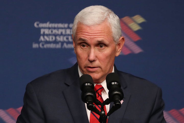 Vice President Mike Pence speaks during the Conference on Prosperity and Security in Central America at the Florida International University on June 15, 2017 in Miami, Florida.