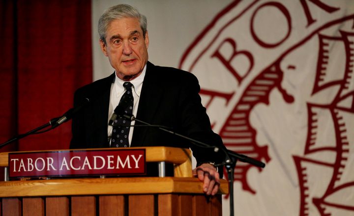 Former Director, FBI and Special Counsel Robert S. Mueller III addresses graduates at Tabor Academy commencement exercises in Marion, MA on May 29, 2017.