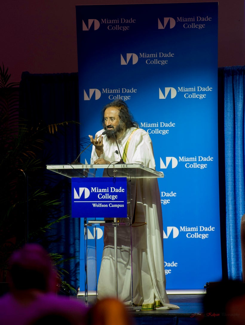 Sri Sri, giving the keynote speech at WOHASU’s H20 Summit
