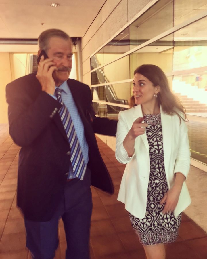 With Former Mexican President Vicente Fox, who spoke of the importance of mutual care, respect, sharing, and reciprocity amongst nations, as reflected in policy, rather than exclusion and isolationism