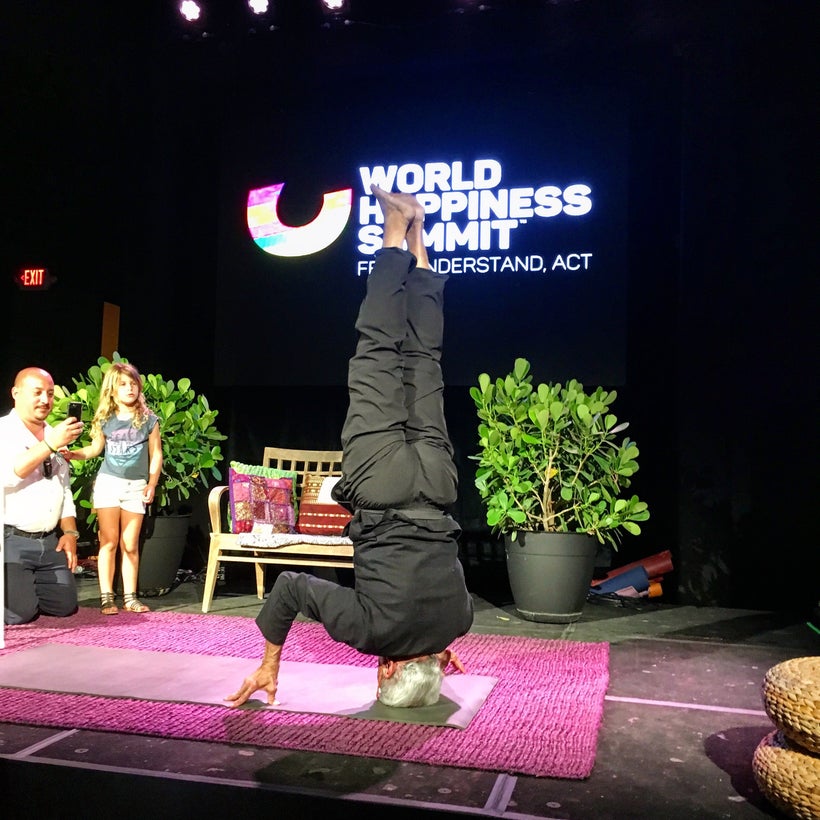 Sri Dharma getting ready to start off his yoga class at WOHASU