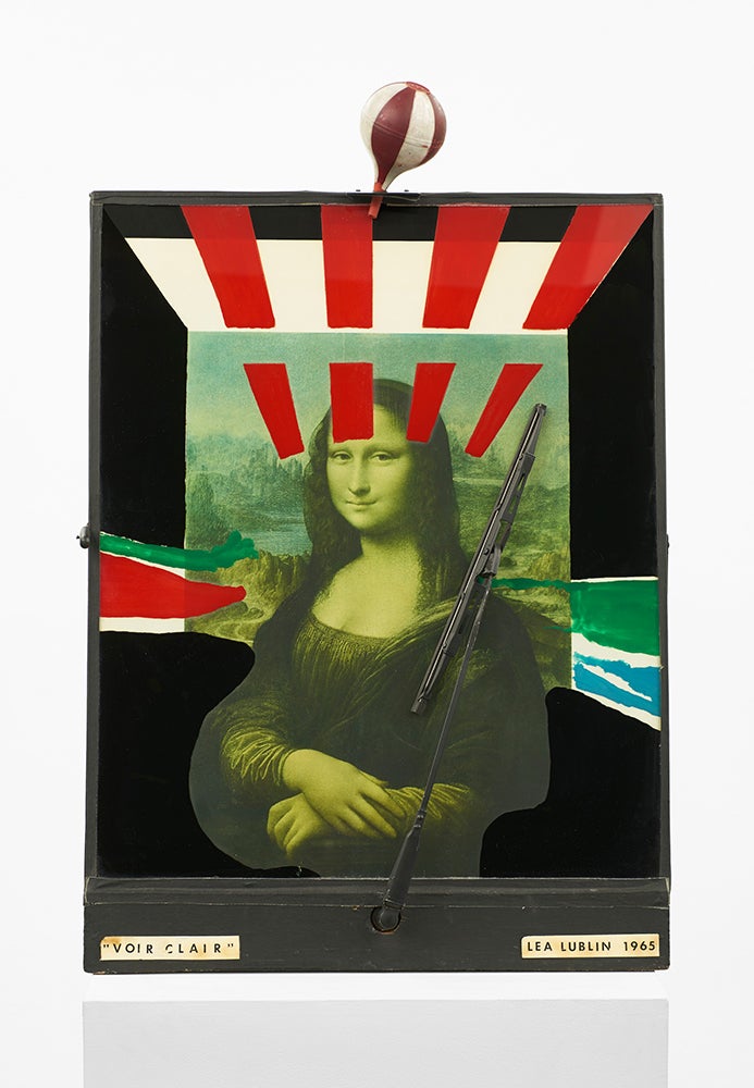 Lea Lublin, <em>Voir clair: La Gioconda aux essuie-glaces (To See Clearly: The Mona Lisa with Windshield Wipers)</em>, 1965,