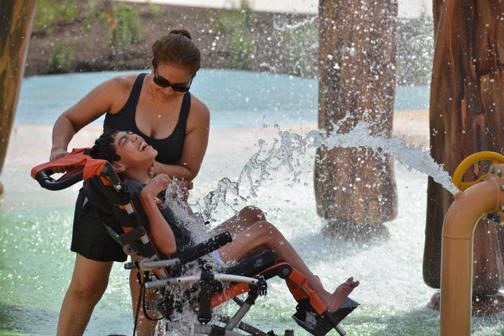 Morgan's Inspiration Island, a splash park, was designed with kids in disabilities in mind.