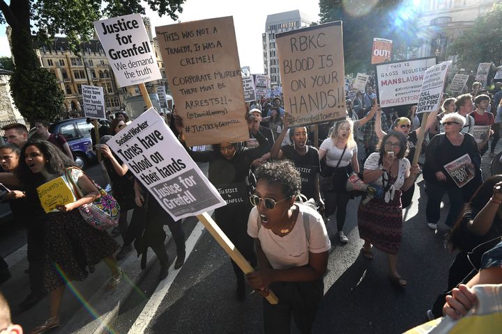 Protesters march on Downing Street