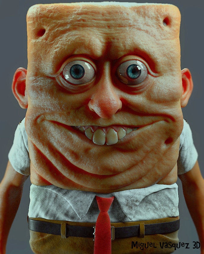 hyper realistic spongebob