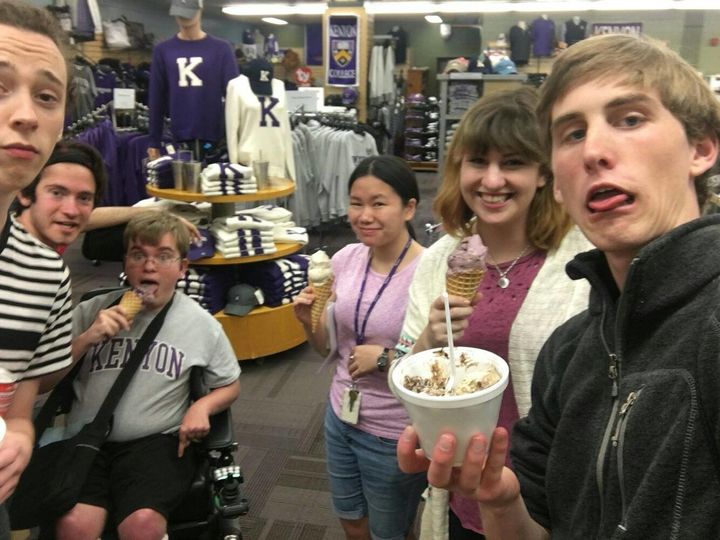 Ice cream at the campus bookstore, with Martin on the left.