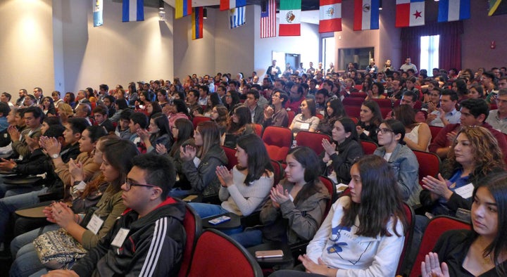 a standing room only crowd at the announcement of the CaliBaja Education Consortium. Credit: UC San Diego