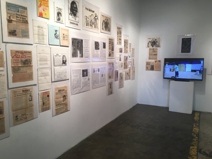 <p>The room in the gallery dedicted to the struggle to free Gary Tyler.</p>