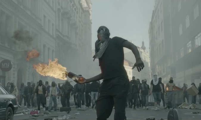 <p>A still from Kanye West & Jay-Z’s ‘No Church in the Wild’</p>