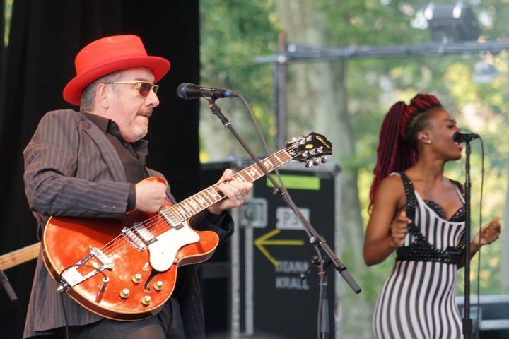 <p>Elvis Costello at City Parks Foundation’s SummerStage</p>