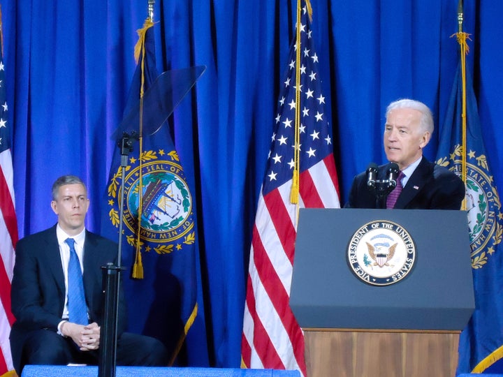 Vice President Joe Biden, flanked by Secretary of Education Secretary Arne Duncan, announced comprehensive guidance to help