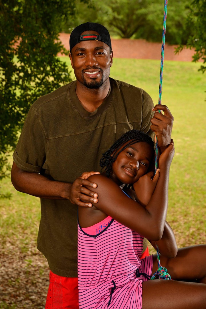 NBA free agent Serge Ibabka with his 11-year-old daughter Ranie, with whom he will spend his first Father’s Day this year. Ranie was born in Congo and was raised by Ibaka’s family, unbeknownst to him until a few years ago.