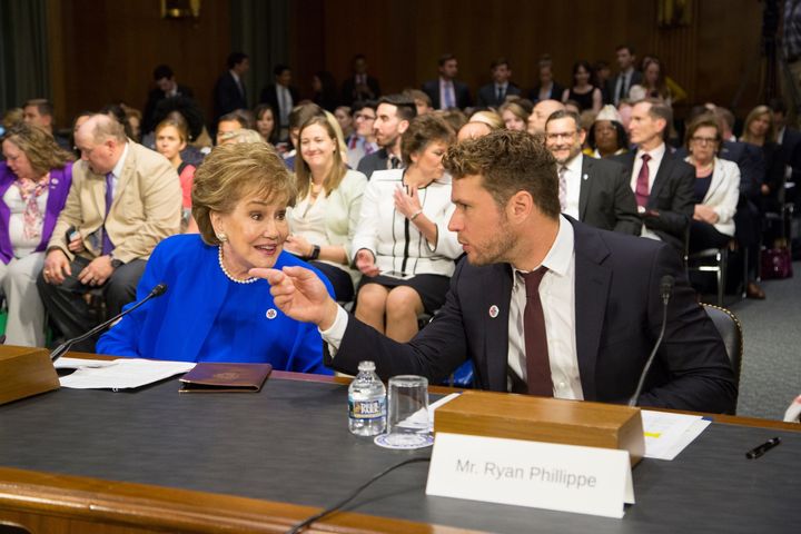 Senator Elizabeth Dole and Ryan Phillippe testify before the Senate Special Committee on Aging