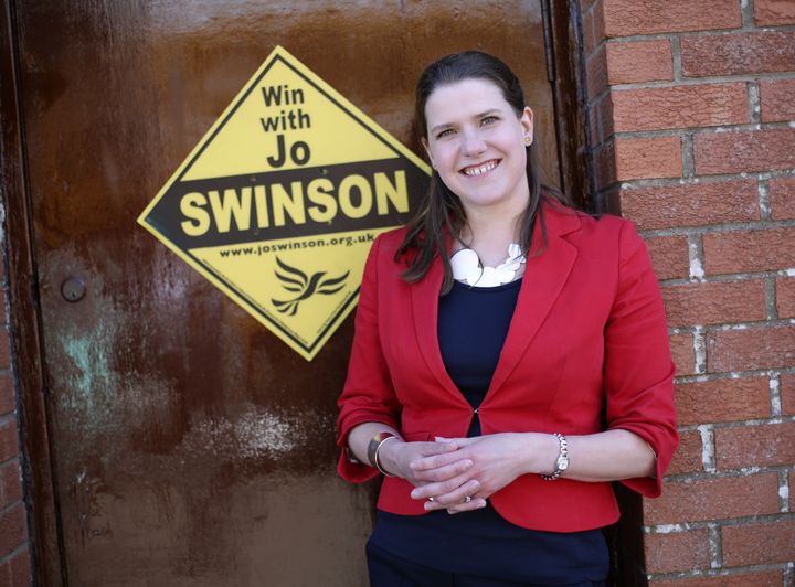 Jo Swinson at the Lib Dem's East Dunbartonshire campaign HQ during the election campaign