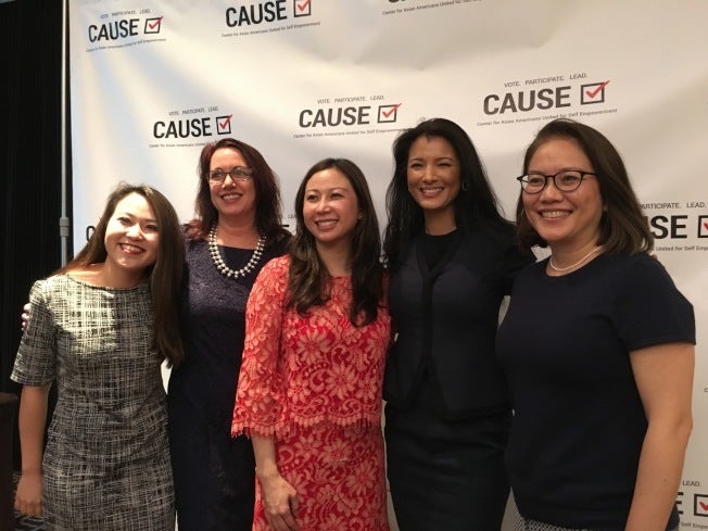 Inspiring. Left to right: CAUSE Executive Director Kim Yamasaki, SoCal Gas Director of Community Relations and CAUSE Women in