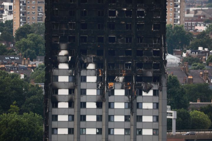 The burnt Grenfell Tower. At least 80 people died in the blaze and the death toll is still unknown.