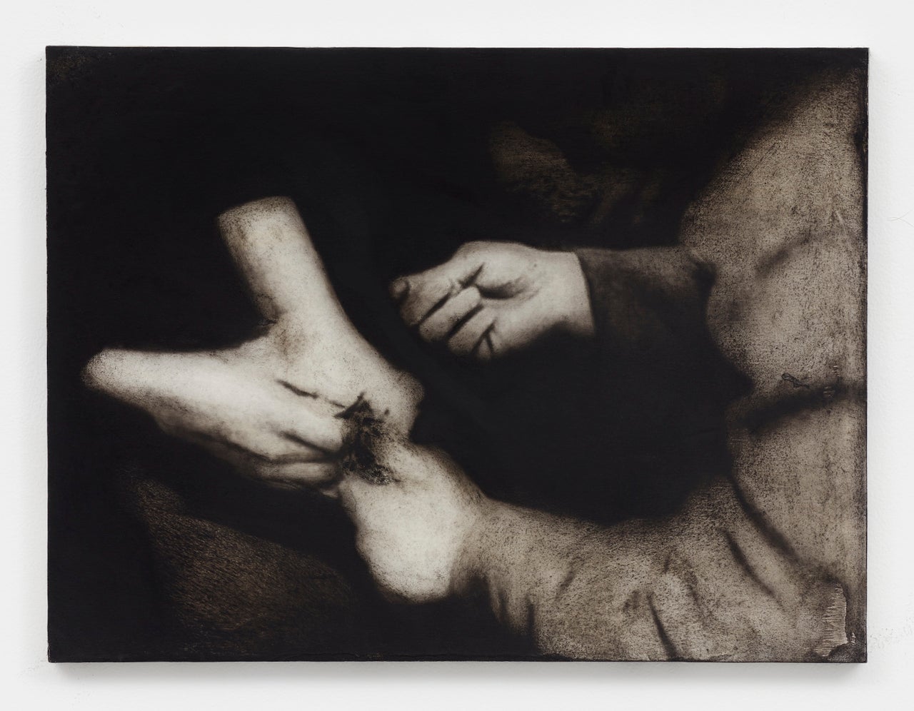 Raha Raissnia, "Cadge Series 04," 2014, oil on wood panel