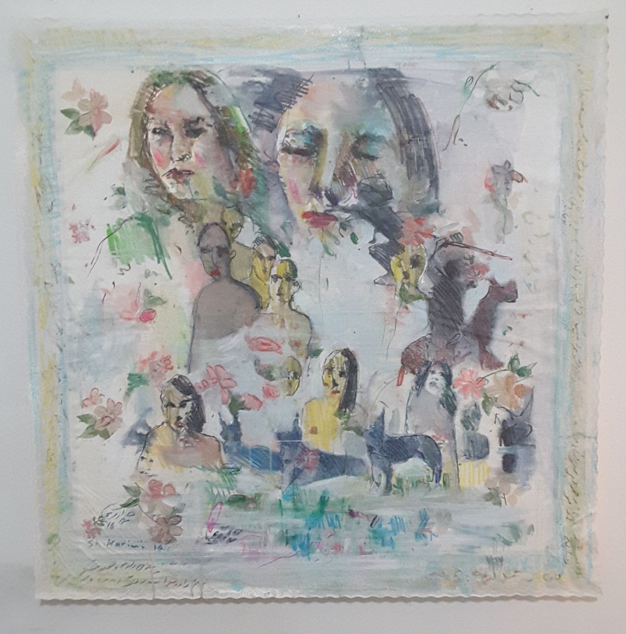 Shahram Karimi, Untitled, 2016, mixed media on canvas