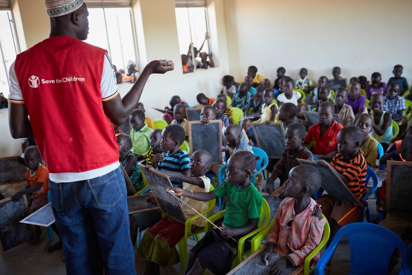 Bidibidi Refugee Settlement, Child Friendly Space and Early Childhood Development Centre, supported by Save the Children.