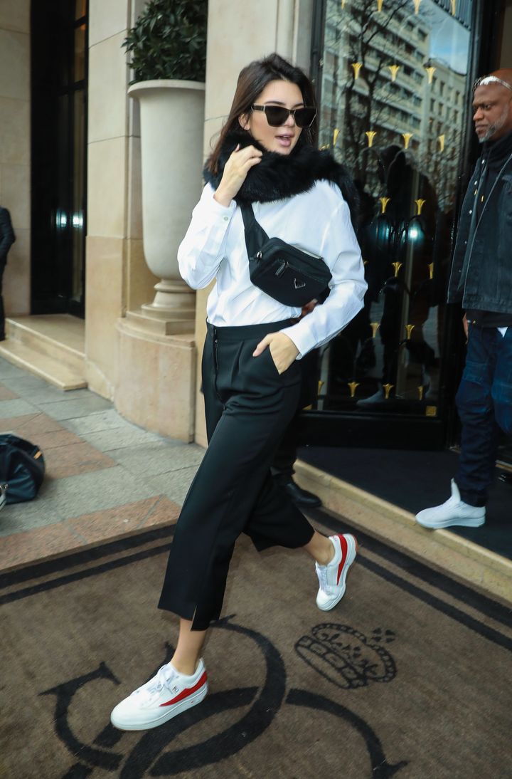 Kendall Jenner seen leaving the Four Seasons Hotel George V on Feb. 28 in Paris. 