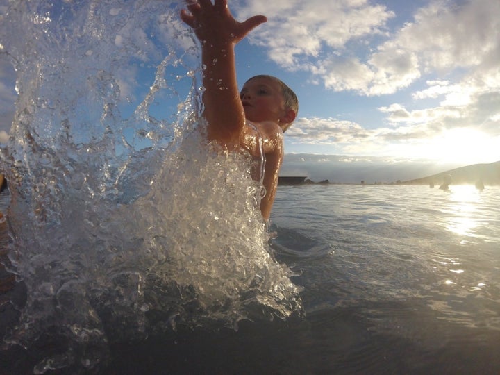 The Mývatn Nature Baths in Iceland were a hit with the kids. 