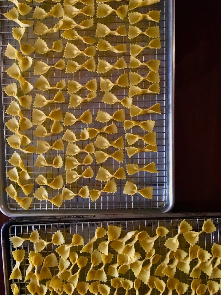 It’s relaxing also to form bow tie pasta: farfalle