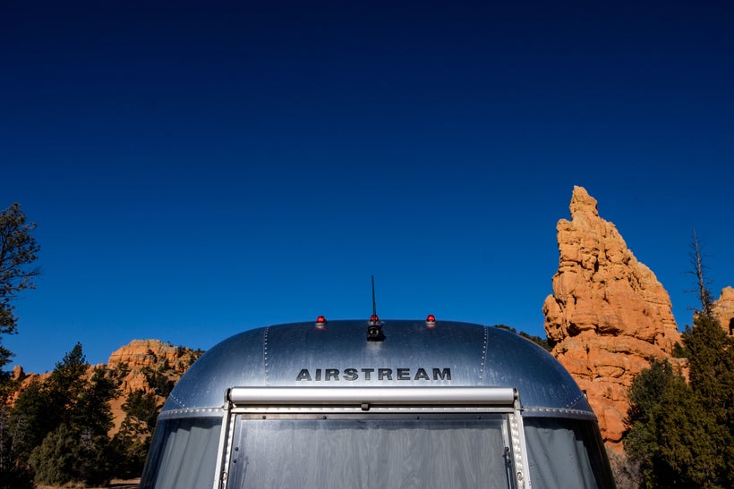 <em>Driving into the park with Wally the </em><a rel="nofollow" href="https://www.huffpost.com/topic/airstream" target="_blan