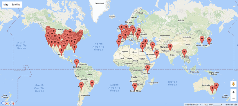 Hosts around the world