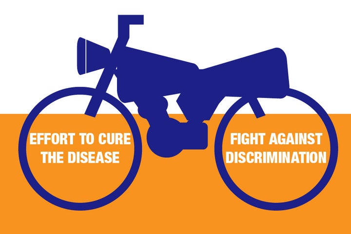 Motorcycle heading toward a leprosy-free world