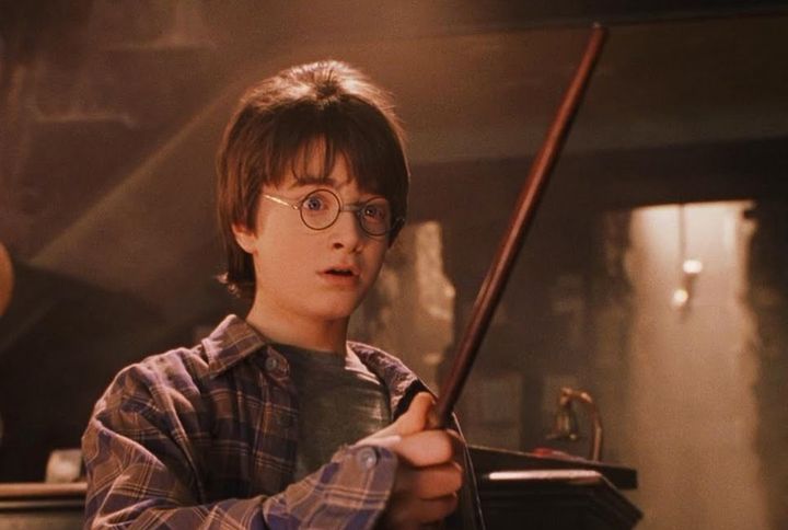 Daniel Radcliffe as Harry Potter in the film. 