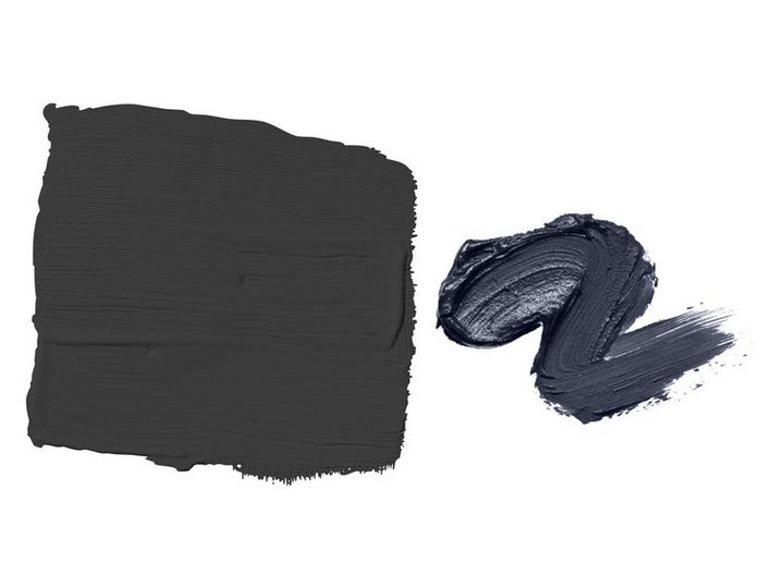 Glidden's Deep Onyx, left, and PPG's Black Flame, right.