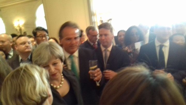 <strong>Theresa May at Conservative Party fundraiser at the Savoy</strong>