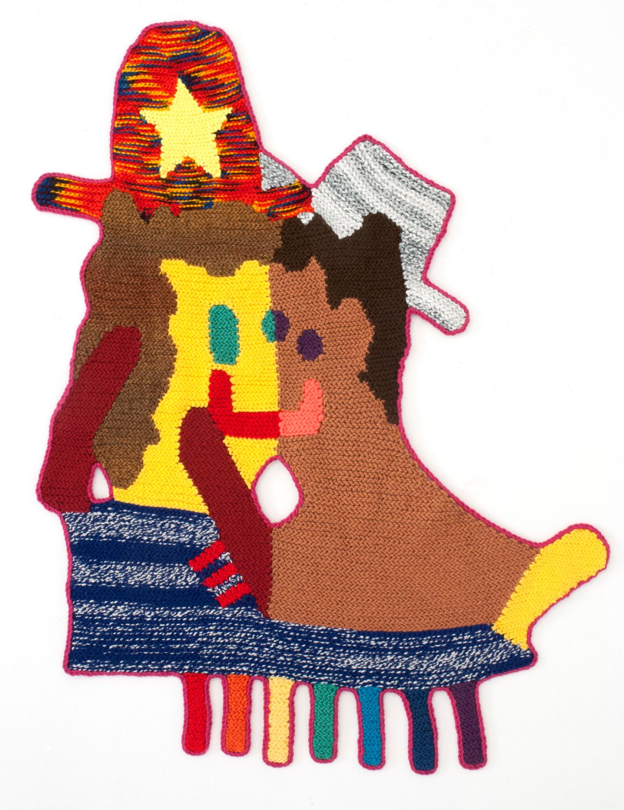 Caroline Wells Chandler, “There’s a New Sheriff in Town,” 2015, Hand crocheted assorted fiber, 58 x 48 inches